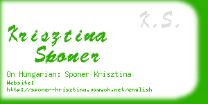 krisztina sponer business card